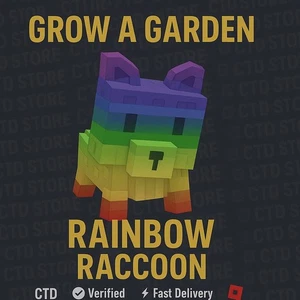 Mapache RAINBOW Cultiva una mascota de jardín🐾⭐️. OP mascota/mascota divina🔥entrega más rápida💨  - Imagen 1 de 1