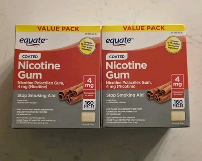 Equate Nicotine Gum sabor canela 4 mg 160 piezas NUEVO 2 paquetes caducados 27/06 Foto 1 de 4