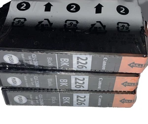 Canon 226 BK Schwarz Pixma Tintenpatronen Versiegelt Posten 3 NEU Original - Bild 1 von 6