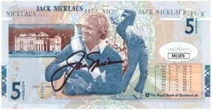 Billete de 5 libras firmado por Jack Nicklaus de Escocia JSA RR11876 - Imagen 1 de 1