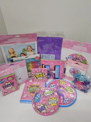 15 Pc Super Girl Birthday Set For 8 People - Image 1 of 4