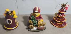 Danbury Mint NFL Washington Redskins Christmas 2004 Bell 2009 Tree 2002 FB Bear - Bild 1 von 10