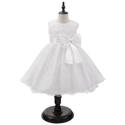 Girls Wedding Dresses Bridesmaid Dress Baby Party Rose Princess Bow Flower Kids - Image 1 of 4