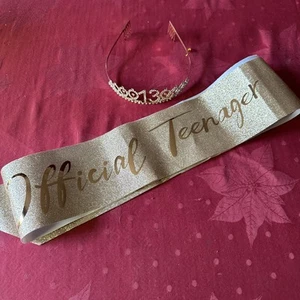 Girls Official Teenager Sash & Tiara - Picture 1 of 3