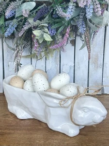 New Maxcera White Ceramic Bunny Rabbit Bowl 🌷 VHTF Spring Farmhouse Decor - Picture 1 of 10