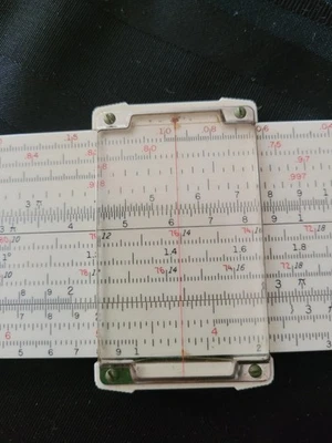 Regla deslizante vintage Keuffel & Esser K+E Deci-Lon 10 68 1100 con estuche de cuero Foto 1 de 4