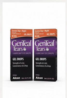 Gotas lubricantes para ojos GenTeal día severo + noche gel gota 8 ml (paquete de 2 0,3 fl oz) Foto 1 de 4