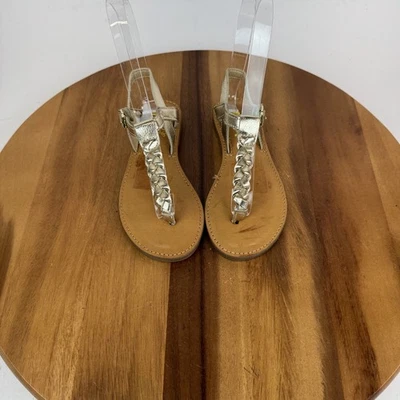 Nueva Sandalia Trenzada de Cuero Sintético Dorado Mia Annae Niños Pequeños Niñas Talla 12 Foto 1 de 4