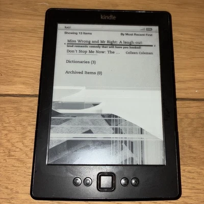 Amazon Kindle (D01100) 4th Generation - Black Faulty Screen See Photos  - Image 1 of 4
