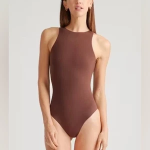 Body donna Zara marrone senza maniche taglia S - Foto 1 di 6