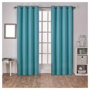 Set of 2 (96"x52") Sateen Twill Weave Insulated Blackout Grommet Top Window - Picture 1 of 4