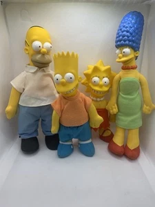 Vintage 1990 "The Simpsons"  Plush Dolls Set of 4 Figures Homer Bart Lisa Marge - Picture 1 of 11