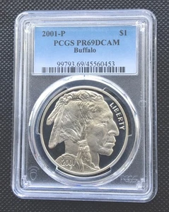 2001  P Buffalo Silver Coin PCGS PR 69 - Picture 1 of 3