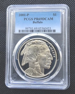 2001  P Buffalo Silver Coin PCGS PR 69 - Image 1 of 3