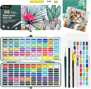 Watercolour Paint Set Art Watercolor - 100 Water Colour Paints Sets in Portable - Picture 1 of 12