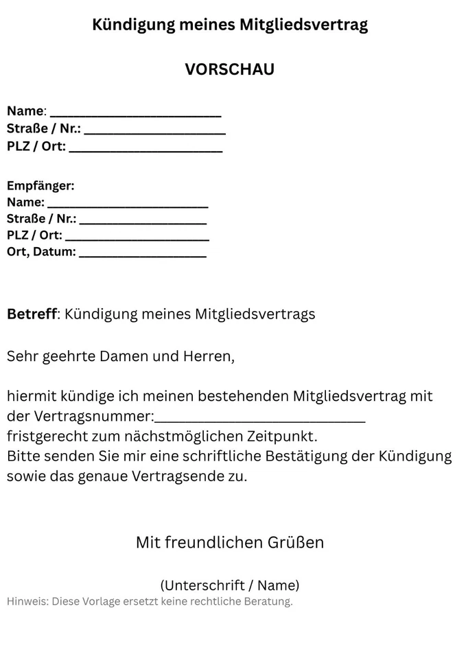 PDF Disdetta Contratto Soci - Modello Professionale da Scaricare Subito  - Immagine 1 di 1