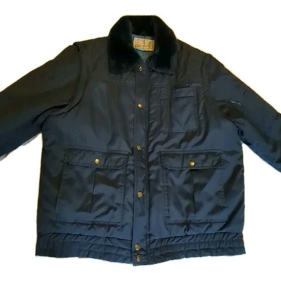 Vintage Sears Fieldmaster Mens Blue Jacket Tall X-Large Removable Sleeves Mint! - Image 1 of 4