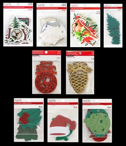 Recollections CHRISTMAS & WINTER Die Cut Stickers Snowflakes Snowman Santa Tree - Picture 1 of 10