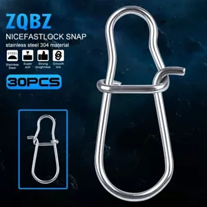 100pcs Nice Fastlock Snap Fishing Barrel Swivel Safety Snap 12mm-33.5mm - Picture 1 of 9