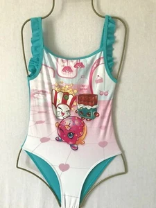 Girls Turquoise Mix SHOPKINS Swimsuit Age 10 Years - Costume Character Frill - Picture 1 of 2