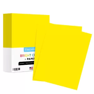 Yellow Bright Color Paper, 24lb Bond (90GSM), 8.5 x 11, 500 Sheets - Picture 1 of 6