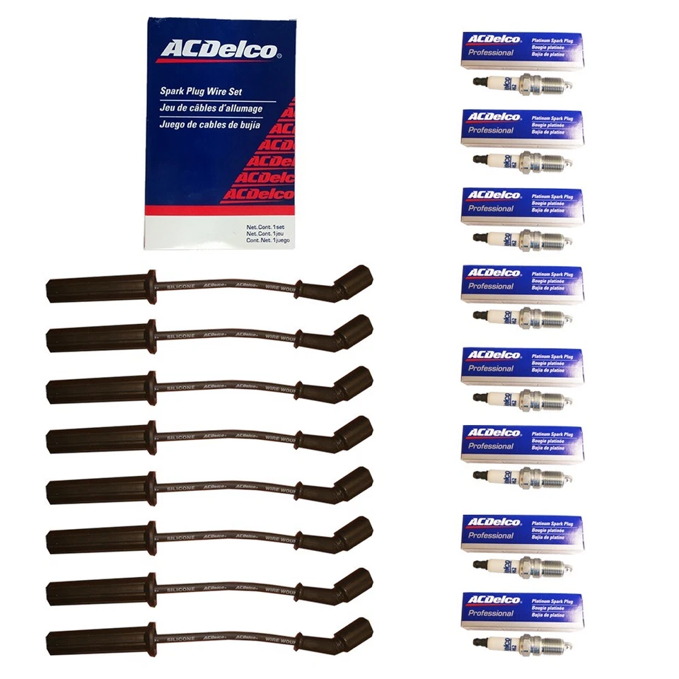 Juego de cables de bujías OEM 9748HH (8) + 8 bujías OEM 41-962 Foto 1 de 1