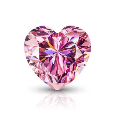 0.5~5ct VVS1 Pink Excellent Heart Cut Brilliant Moissanite Loose Gemstones &GRA - Image 1 of 4