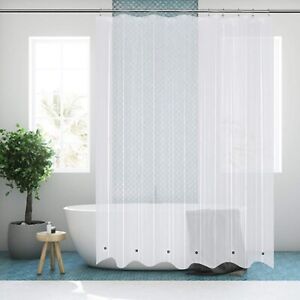 2-Pack Light Magnetic Mildew Water Resistant Solid Plastic Vinyl Shower Curtain