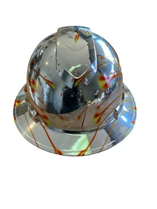 Custom Chrome Lazer Beam Vented Ridgeline FullBrim Hard Hat - Picture 1 of 8