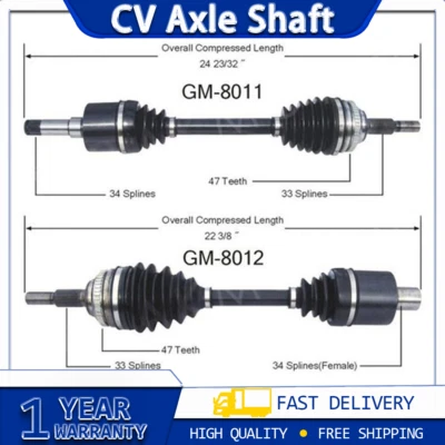Eje CV delantero izquierdo derecho TrakMotive 2x se adapta a Saturn SC1 1994 �� 2002 Foto 1 de 4