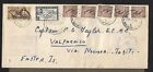 AUSTRALIA NSW TO CHILE AIR MAIL MIXED FRANKING ON EXPERIMENTAL FF COVER 1951