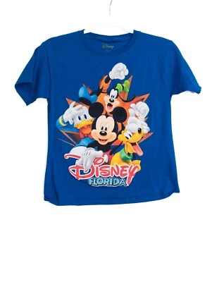 Camiseta Disney Florida Azul con Mickey Donald Goofy y Plutón Estampado Gráfico Juvenil M Foto 1 de 4