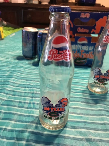 FL Gators 1906-2006 100 Years Glass Pepsi Bottles 16 Oz Football College Florida Cover
