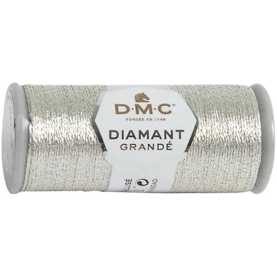 DMC - 21.8 Yard Spool of Light Silver Diamant Grande Metallic Thread #G168 - Image 1 of 2