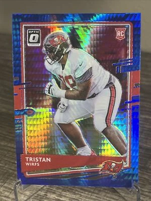 Tristan Wirfs, 2020 Donruss Optic, Blue Hyper Hyper, RC, Tampa Bay Buccaneers - Image 1 of 4