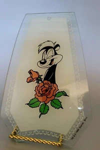Warner Bros Lovable Pepe Le Pew Cartoon Character 1996, Curved Glass Can Be Hung - Bild 1 von 2