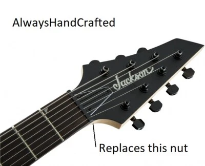 Tuerca de hueso real ranurada AlwaysHandCrafted hecha a mano para guitarra de 7 cuerdas JACKSON  Foto 1 de 4