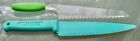 2 Plastic Serrated Lettuce Knives Norpro Teal & Clear with Green Grip Kitchen