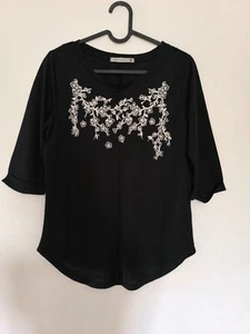 NEU junge sexy Damen Mädchen romantische Bluse Gr. S Top Geschenkidee schwarz MODERN - Bild 1 von 10