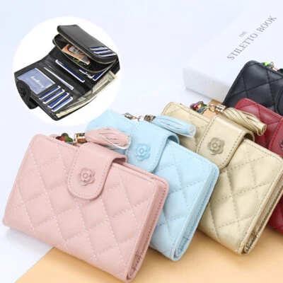 Women's Leather Trifold Small Wallet Credit Card Holder Purse Clutch Handbag US - Image 1 of 4
