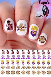 Juego de 50 calcomanías de uñas de tobogán acuático de fútbol LSU - Imagen 1 de 5