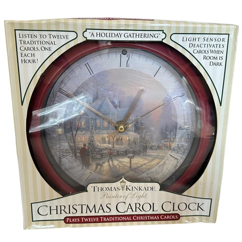Thomas Kinkade Christmas Carol Clock Plays 12 Traditional Christmas Carols Cover