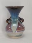 Bill Campbell Pottery Vase Drip Glaze With Handles