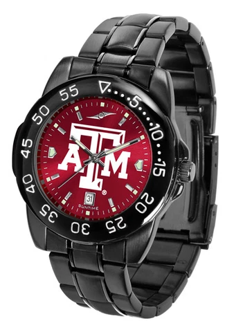 Texas A&M Aggies Licensed Ncaa Men Fantom Anochrome Watch, Dog Tag & Wallet Cover
