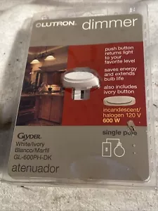 Nuovo Interruttore Dimmer Luce, Bianco/Avorio Lutron Glyder GL-600PH-DK 120V 600W - Foto 1 di 3