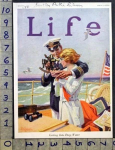 1922 BARCO NÁUTICO BARCO SEXTANTE YATE MARINO JOE DUNCAN CUBIERTA DE ARTE GLAASON ZX54 - Imagen 1 de 1