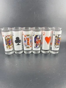 Luminarc Card Party 2oz Shooters Set Of 6 Barware Shot Glasses Deck Of Cards - Picture 1 of 4