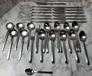 Edelstahl Rostfrei Plain Silver Finish Flatware Set 45 Piece - Picture 1 of 11