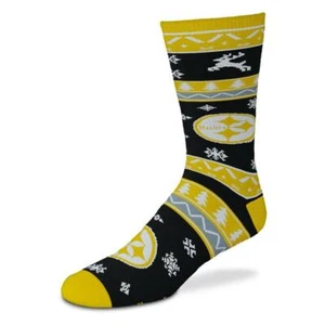 Pittsburgh Steelers Socks Men's Socks Large Size 10 to 13 Holiday Christmas - Picture 1 of 3