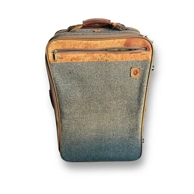 Bagagem de mão vintage Hartmann tweed couro mala rolante com rodas 22"" - Imagem 1 de 4